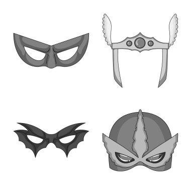 Kahraman ve maske logosu yalıtılmış nesne. Kahraman topluluğu ve hisse senedi için süper kahraman vektör simgesi.