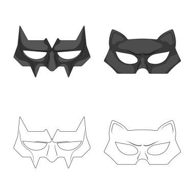 Kahraman ve maske simge vektör tasarımı. Kahraman kümesi ve hisse senedi için süper kahraman vektör simgesi.