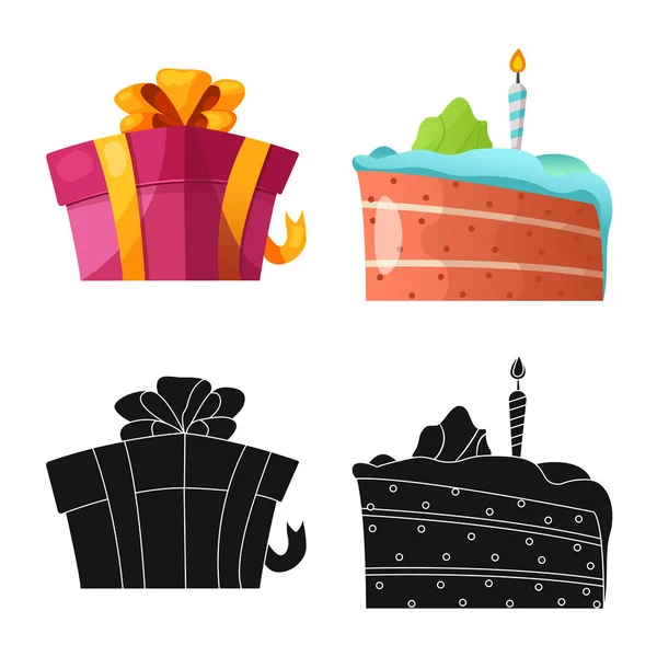 Parti ve Doğum günü logo vektör tasarımı. Hisse senedi için kutlama ve parti vektör simge kümesi. — Stok Vektör