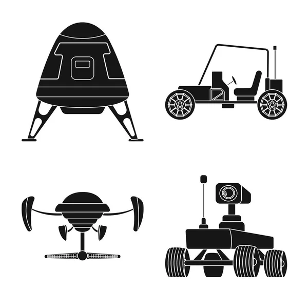 Isoliertes Objekt von Mars und Weltraumzeichen. Set von Mars und Planeten-Vektor-Symbol für Aktien. — Stockvektor