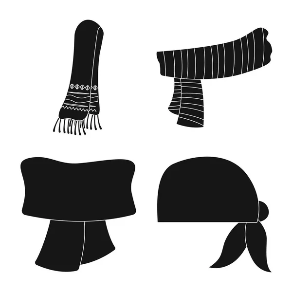 Illustration vectorielle de l'icône écharpe et châle. Ensemble d'écharpe et accessoire stock symbole pour la toile . — Image vectorielle