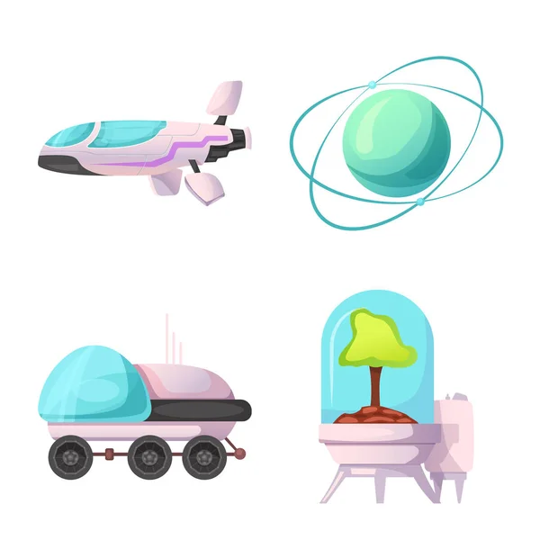 Illustration vectorielle de mars et icône de l'espace. Ensemble de mars et illustration vectorielle de stock de planète . — Image vectorielle