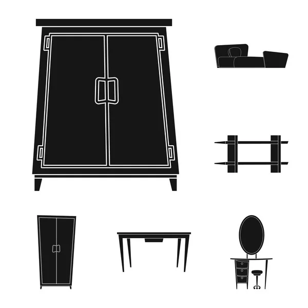 家具和公寓标志的孤立对象。一套家具和家庭矢量图标股票. — 图库矢量图片