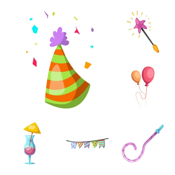 Objet isolé de fête et icône d'anniversaire. Ensemble de fête et de célébration illustration vectorielle de stock . — Image vectorielle