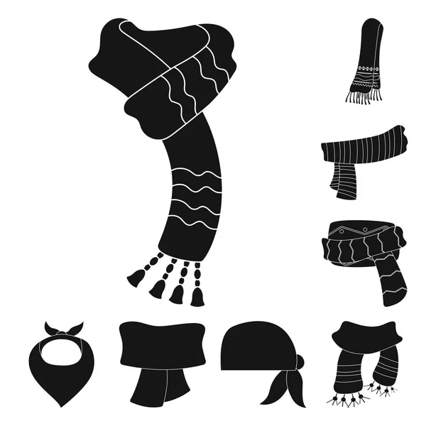 Geïsoleerde object van sjaal en omslagdoek symbool. Set van sjaal en accessoire vector pictogram voor voorraad. — Stockvector