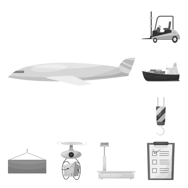 Ilustración vectorial de bienes e ícono de carga. Conjunto de mercancías y almacén vector de stock ilustración . — Vector de stock