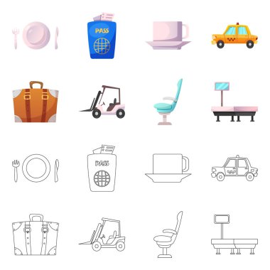 Havaalanı ve uçak logo vektör Illustration. Havaalanı ve uçak hisse senedi simgesi için web topluluğu.