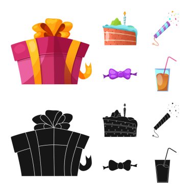 Parti ve Doğum işareti vektör Illustration. Parti ve kutlama hisse senedi simgesi için web topluluğu.