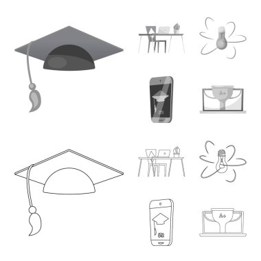 Eğitim ve öğrenme simge vektör Illustration. Eğitim ve okul hisse senedi vektör çizim koleksiyonu.