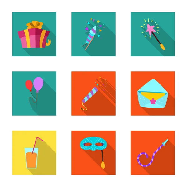 Conception vectorielle de fête et signe d'anniversaire. Collection de fête et icône vectorielle de célébration pour le stock . — Image vectorielle