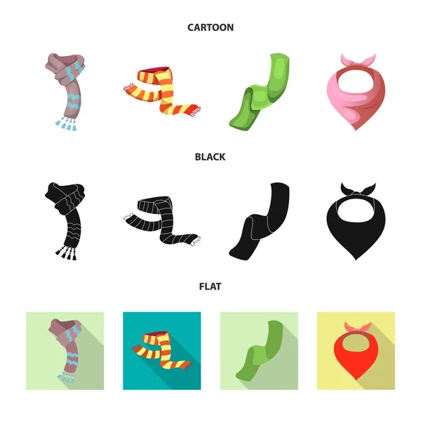Diseño vectorial de bufanda y chal símbolo. Conjunto de bufanda y accesorio stock vector ilustración . — Vector de stock