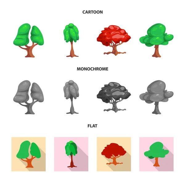树与自然标志的矢量设计。网页的树和皇冠股票符号集. — 图库矢量图片