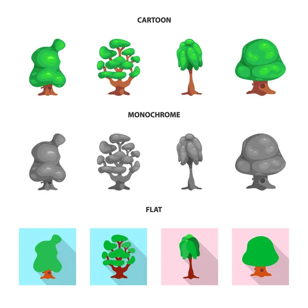 树和自然符号的向量例证。库存树和皇冠矢量图标集. — 图库矢量图片