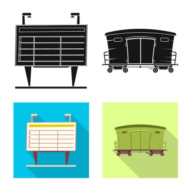 Tren ve İstasyonu simge vektör tasarımı. Tren ve bilet hisse senedi simgesi için web topluluğu.