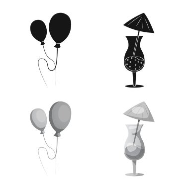 Parti ve Doğum günü logosu yalıtılmış nesne. Parti ve kutlama hisse senedi vektör çizim topluluğu.