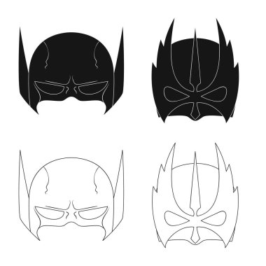 Kahraman ve maske logo vektör Illustration. Kahraman ve süper kahraman hisse senedi vektör çizim topluluğu.