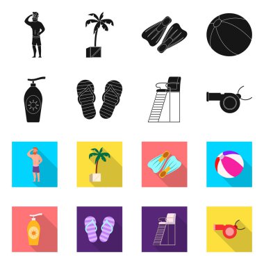 Yalıtılmış nesne havuzu ve yüzme işareti. Havuzu ve etkinlik hisse senedi vektör çizim topluluğu.