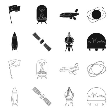 Mars ve uzay simge vektör Illustration. Mars ve gezegen vektör simgesini hissenin koleksiyonu.