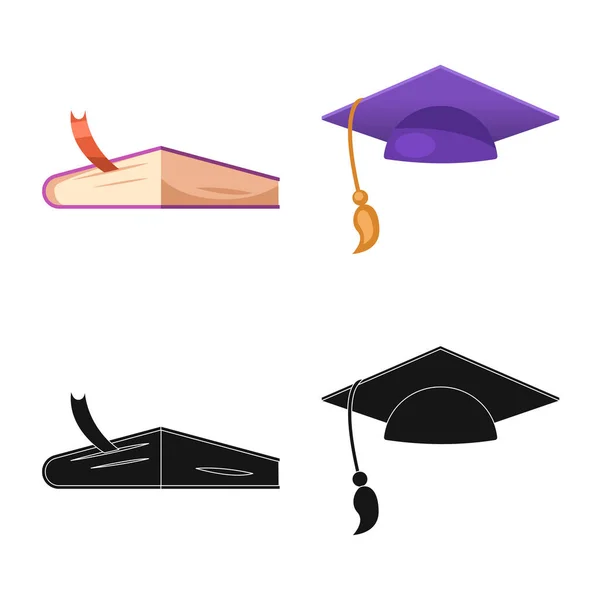 Diseño vectorial del símbolo de la educación y el aprendizaje. Conjunto de la educación y el símbolo de stock escolar para web . — Vector de stock