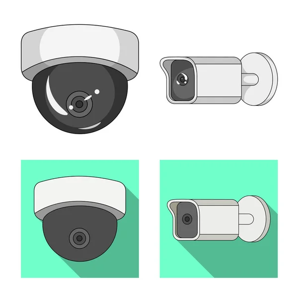 Vector design of cctv and camera sign. Collection of cctv and system vector icon for stock. — Stock Vector