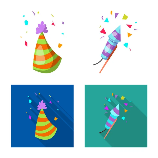 Vektor Illustration Von Party Und Geburtstagsschild Set Von Party Und — Stockvektor