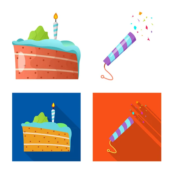 Izolovaný objekt párty a narozeniny symbolu. Kolekce party a oslavu burzovní symbol pro web. — Stockový vektor