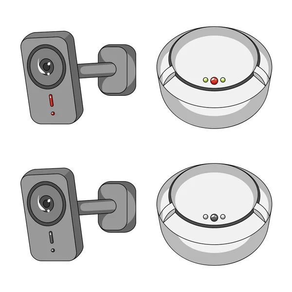 Isoliertes Objekt von cctv und Kamera-Symbol. Sammlung von cctv und system stock symbol für web. — Stockvektor