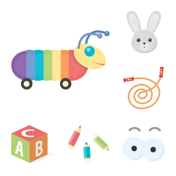 Iconos de dibujos animados de juguete para niños en la colección de conjuntos para el diseño. Juego y bauble vector símbolo stock web ilustración . — Vector de stock