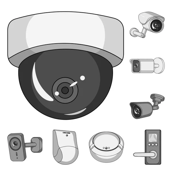 Vector Illustration Cctv Camera Icon Set Cctv System Stock Symbol — Stock Vector