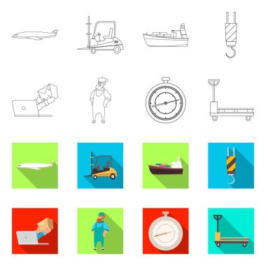 Mal ve kargo simge vektör Illustration. Ürünler ve ambar hisse senedi simgesi için web topluluğu.