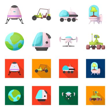 Mars ve uzay simge vektör tasarımı. Mars ve dünya hisse senedi vektör çizim.