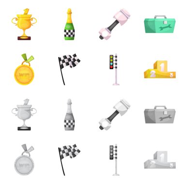 Araba ve ralli simge vektör tasarımı. Araba ve yarış vektör simgesini hissenin topluluğu.