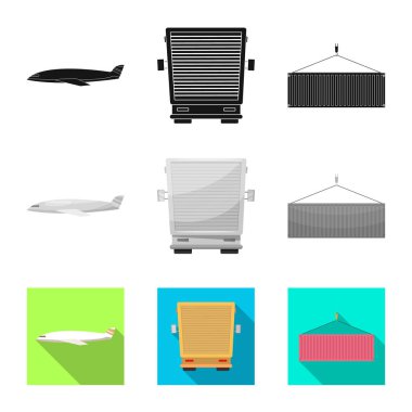 Mal ve kargo simge vektör Illustration. Ürünler ve hisse senedi için ambar vektör simge kümesi.