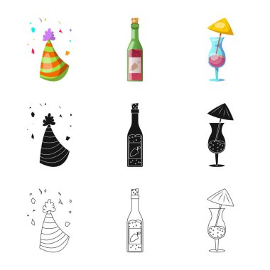 Yalıtılmış nesne parti ve Doğum günü kutsal kişilerin resmi. Parti ve kutlama hisse senedi vektör çizim seti.