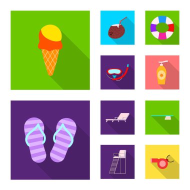 Havuzu ve yüzme işareti tasarımı vektör. Havuzu ve etkinlik hisse senedi vektör çizim seti.