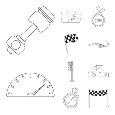 Araba ve ralli simge vektör Illustration. Araba ve yarış hisse senedi simgesi web için kümesi.