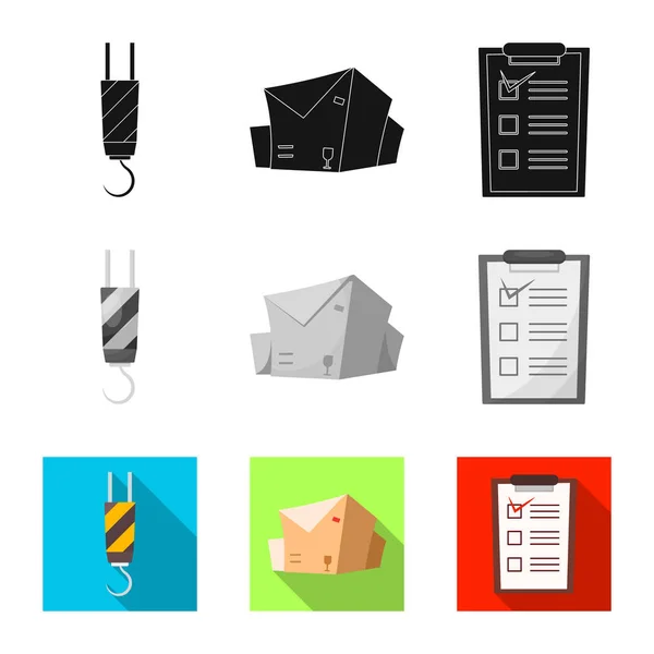 Isolé objet de marchandises et logo de fret. Ensemble de marchandises et icône vectorielle d'entrepôt pour stock . — Image vectorielle