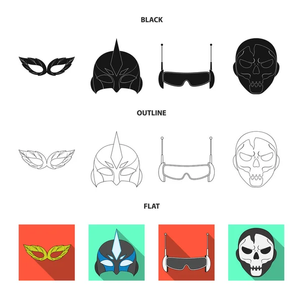 Vektoros illusztráció a hős és a maszk jele. Hős és szuperhős tőzsdei szimbólum a web gyűjteménye. — Stock Vector
