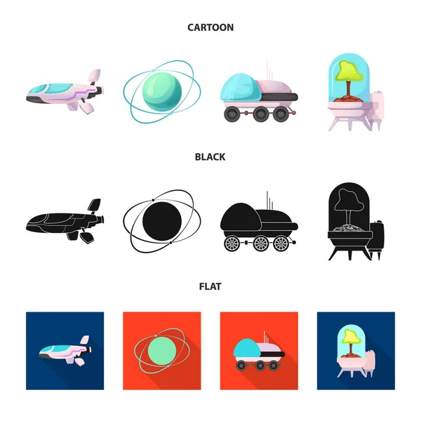 Illustration vectorielle de mars et logo de l'espace. Collection de mars et icône de vecteur de planète pour stock . — Image vectorielle