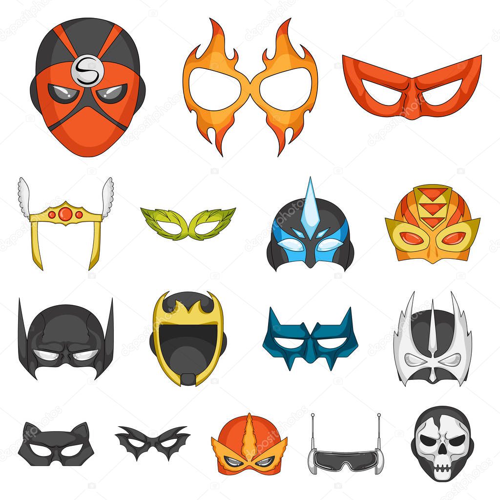 Vector design of hero and mask icon. Collection of hero and superhero vector icon for stock.