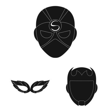 Kahraman ve maske sembolü yalıtılmış nesne. Kahraman topluluğu ve hisse senedi için süper kahraman vektör simgesi.