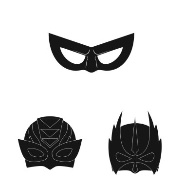 Kahraman ve maske sembolü yalıtılmış nesne. Kahraman ve süper kahraman hisse senedi simgesi için web topluluğu.