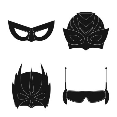 Kahraman ve maske logo vektör tasarımı. Kahraman ve süper kahraman hisse senedi simgesi için web topluluğu.