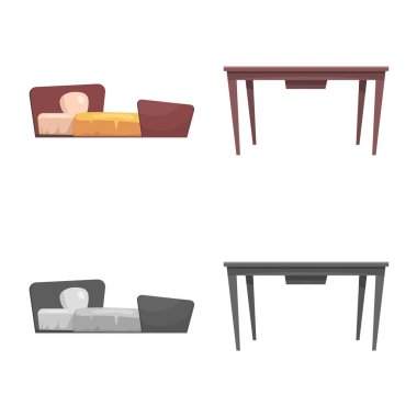 Mobilya ve daire işareti vektör Illustration. Mobilya ve ev vektör simgesini hissenin koleksiyonu.