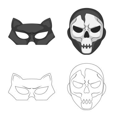 Kahraman ve maske simgesinin yalıtılmış nesne. Kahraman kümesi ve hisse senedi için süper kahraman vektör simgesi.