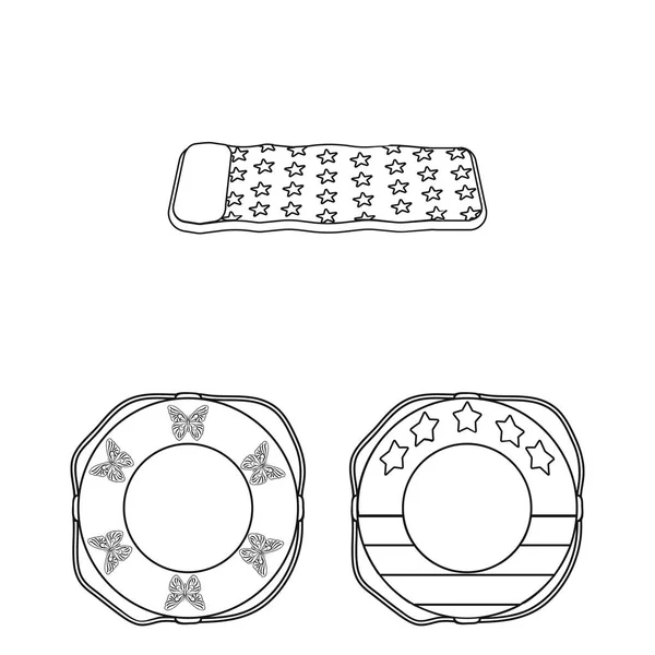 Iconos de contorno de círculo de natación multicolor en la colección de conjuntos para el diseño. Diferentes lifebuoysvector símbolo stock web ilustración . — Archivo Imágenes Vectoriales