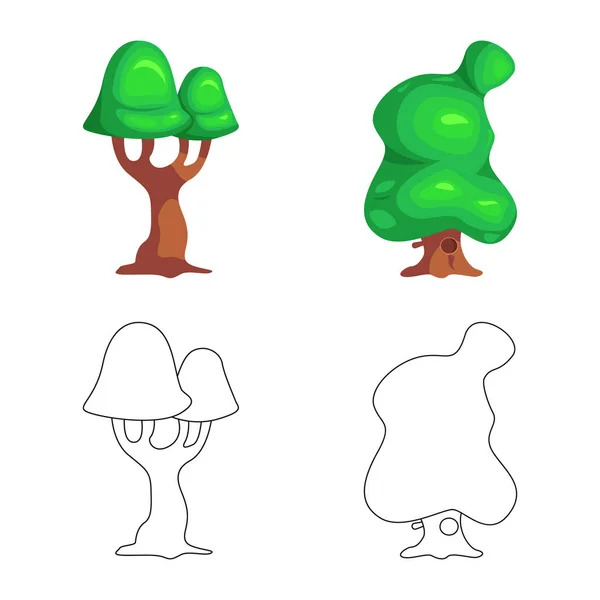 Векторный дизайн дерева и логотипа природы. Коллекция векторных иллюстраций дерева и короны . — стоковый вектор