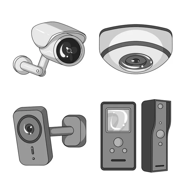 Vektor-Design von cctv und Kamera-Symbol. Sammlung von cctv und System Stock Vector Illustration. — Stockvektor