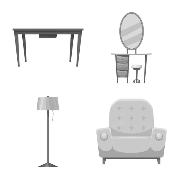 Векторный дизайн мебели и иконки квартиры. Коллекция мебели и домашнего инвентаря для интернета . — стоковый вектор