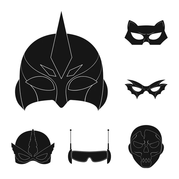 Vector design of hero and mask logo. Collection of hero and superhero vector icon for stock. — Stock Vector